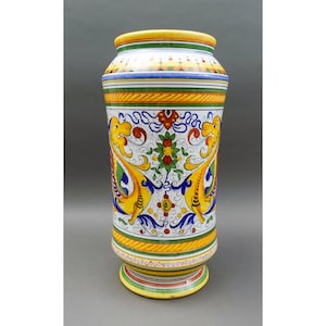 Fratelli Mari Deruta Italië Raffaellesco Handgeschilderde paraplubakvaas 18,5"