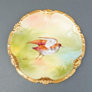 Coronet Limonges France Signed Hand Painted Porcelain Game Bird 8 3/4" Plate