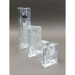 Iittala Timo Sarpaneva Finland Arkipelago Glass Candlesticks Candle Holder Set 3