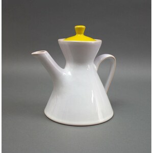 Jonathan Adler Ojai Dinnerware White With Yellow Lid Stoneware Tea Pot