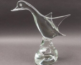 Vintage Licio Zanetti Italy Hand Blown Murano Art Glass Goose Duck