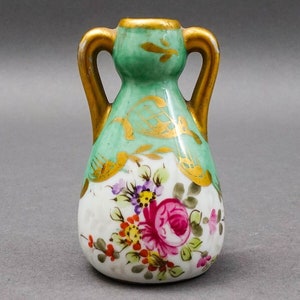 Sevres Frankreich Antike handgemalte Blumen Porzellan Miniatur Knospe Vase 3 &quot;