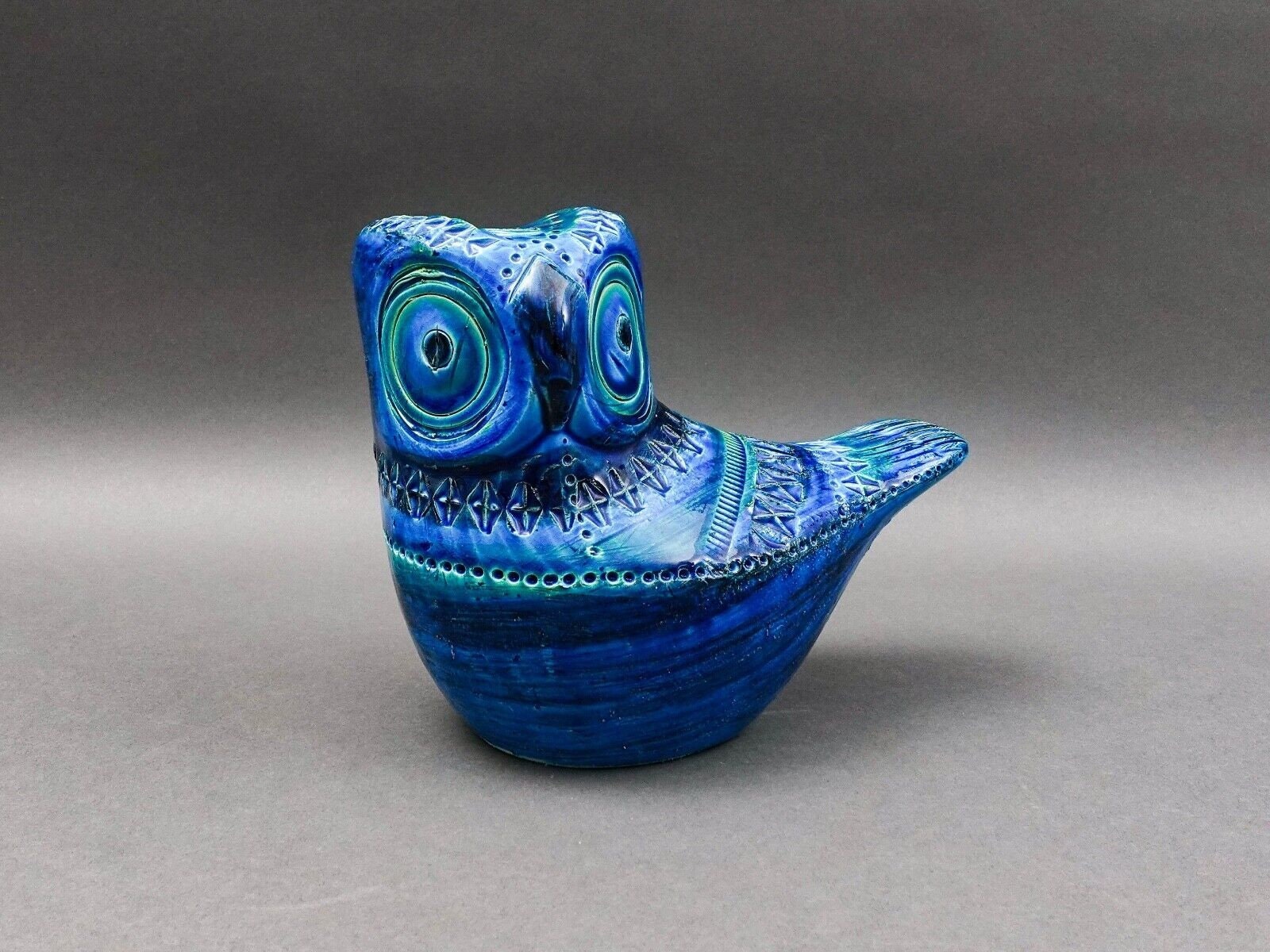 FLAVIA MONTELUPO 青い陶器のピッチャー　Italy VINTAGE FLAVIA MONTELUPO ITALY POTTERY BLUE AND GREEN LARGE