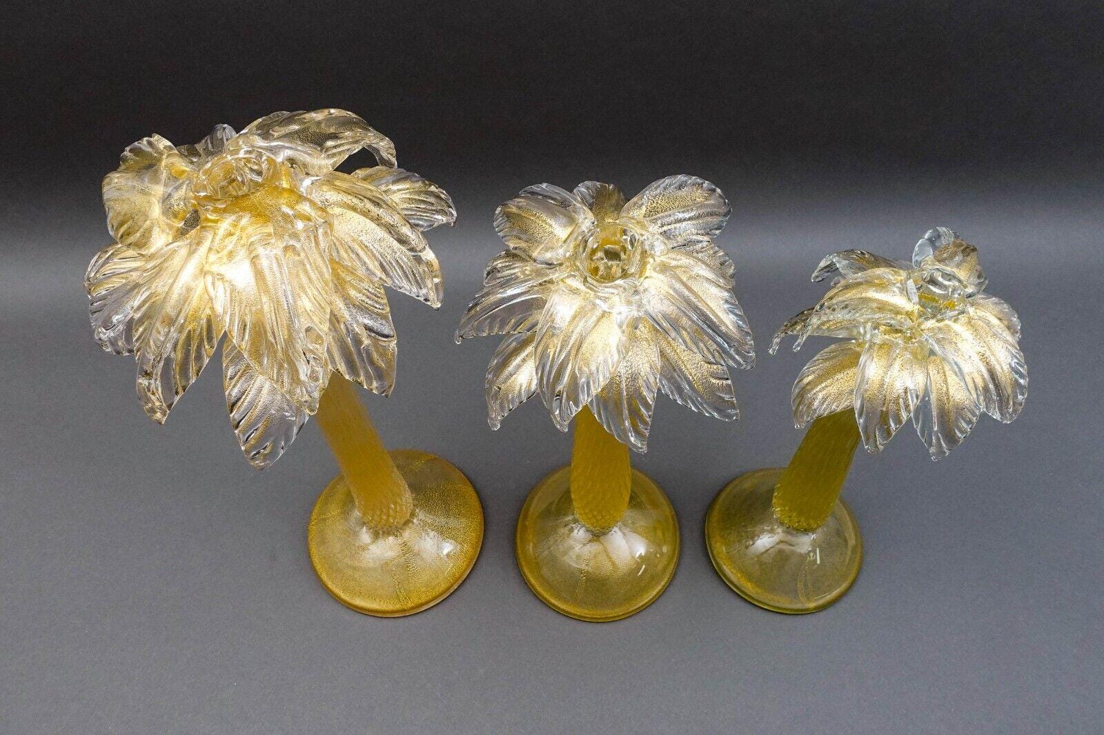 1900/20 Lustre Cristal Murano Avec Inclusions Feuilles d’Or 6