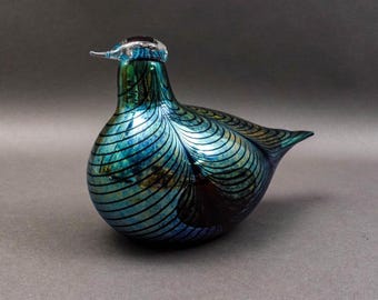 Iittala Finland Oiva Toikka Nuutajarvi Iridescent Glass Fasaani