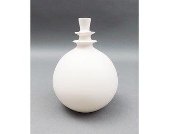 Sara Paloma 2021 Signed Matte White Sculptural Studio Pottery Bud Vase 6 1/4"