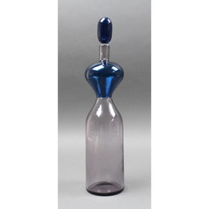 Gio Ponti Venini Signed Murano Glass Bottle With Stopper
