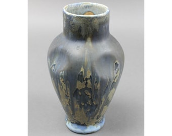 Gilbert Metenier Magnífico jarrón de cerámica de arte con esmalte cristalino francés Art Nouveau