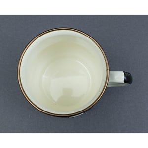 MacKenzie Childs Courtly Check Black White Enamel Mug Cup image 5