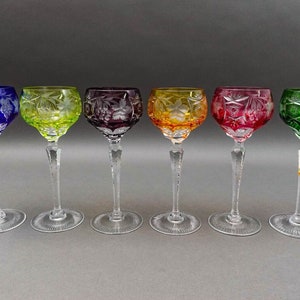 Nachtmann Traube Cut To Clear Crystal 8 1/8&quot; Tall Wine Hock Glasses Set Of 6