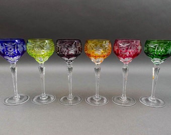 Nachtmann Traube Cut To Clear Crystal 8 1/8&quot; Tall Wine Hock Glasses Set Of 6