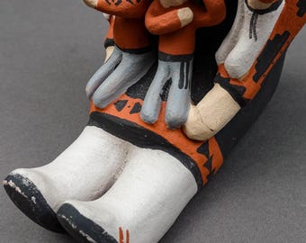 Chris Fragua Jemez Pueblo Storyteller 8 Children Pottery Sculpture
