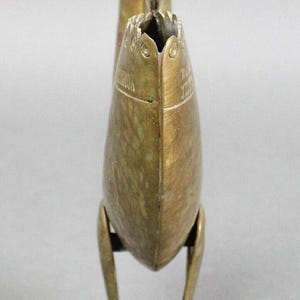 Joaquin Taller Tinta Ecuador MCM Brass Bird Metal Art Sculpture Turquoise Eyes image 3