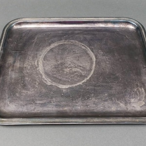 Christofle France Perles - Bandeja rectangular plateada para servir (14.0 x 11.0 in)
