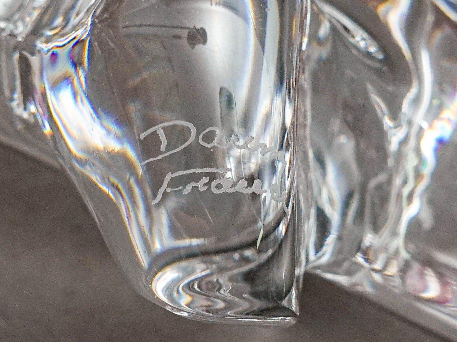 Daum Crystal France Signed Alligator Glass Figurine Sculpture 16 1
