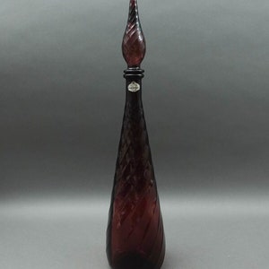 Guildcraft Italië MCM Amethist Empoli Glazen karaf Genie Fles 22 3/4"