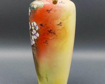 日本製アンティーク手描き花柄金彩磁器取っ手付き花瓶 - Etsy 日本