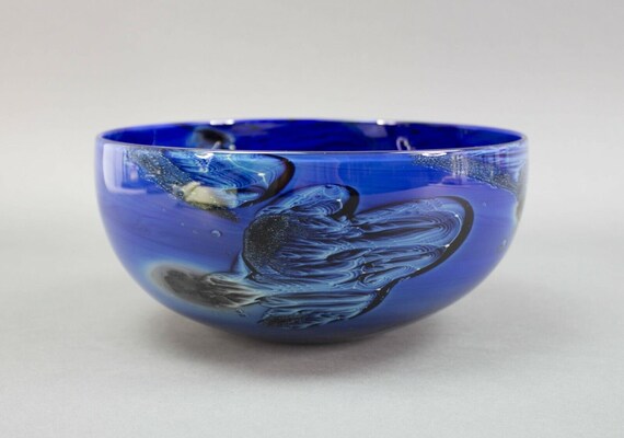 Josh Simpson 1990 Signed New Mexico Cobalt Blue Studio Art Glass