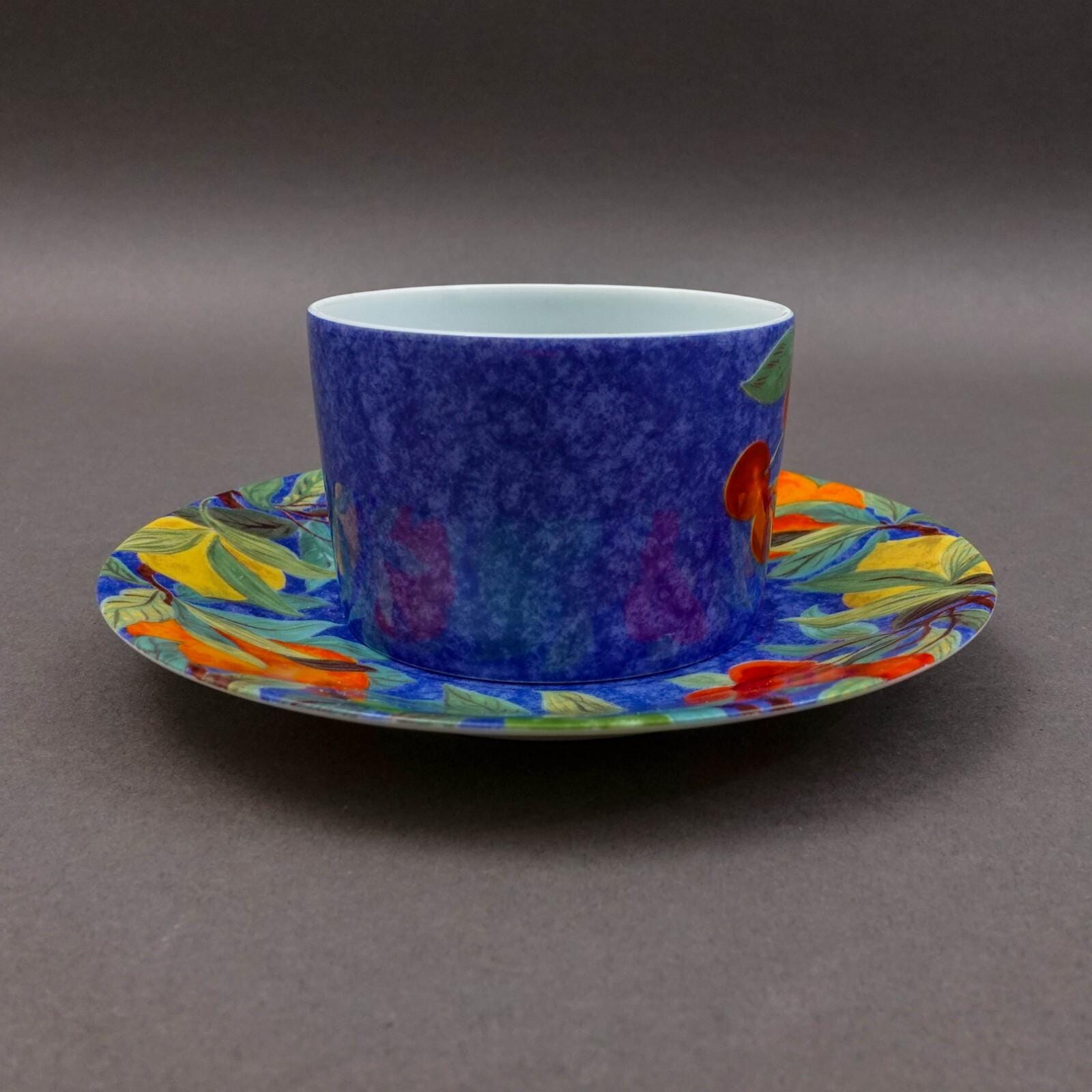 Laure Japy Paris Limoges France Jardin Bleu Fruit Flat Cup