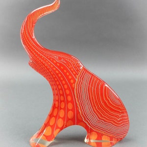 Abraham Palatnik Brazil Mid Century Lucite Acrylic Elephant Op Art Sculpture 9&quot;