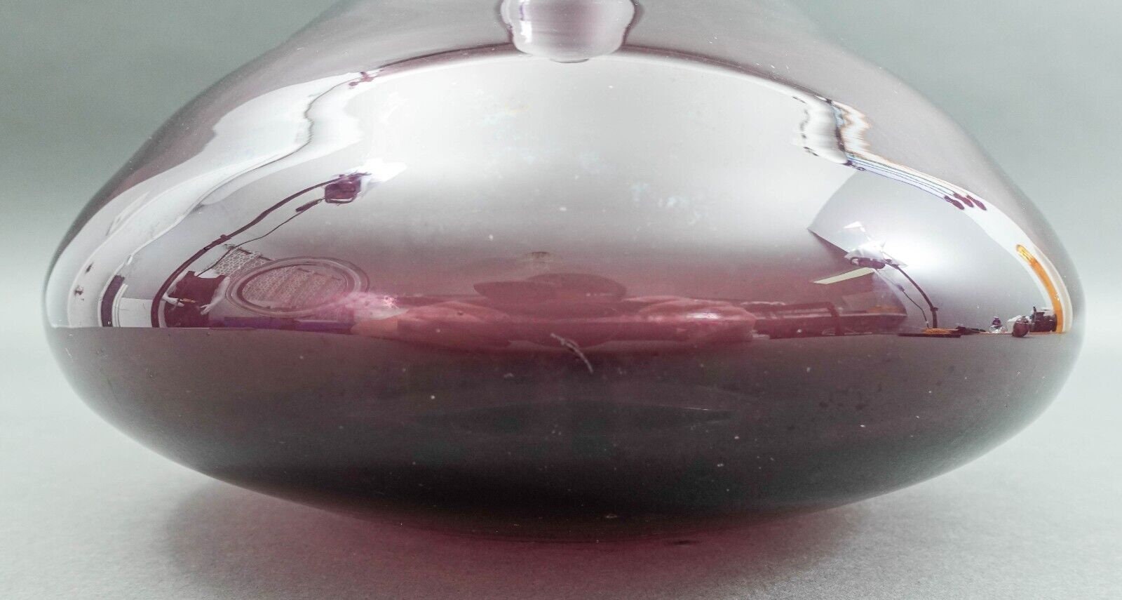 Blenko Wayne Husted MCM 5815 Mulberry Handblown Glass Genie Bottle