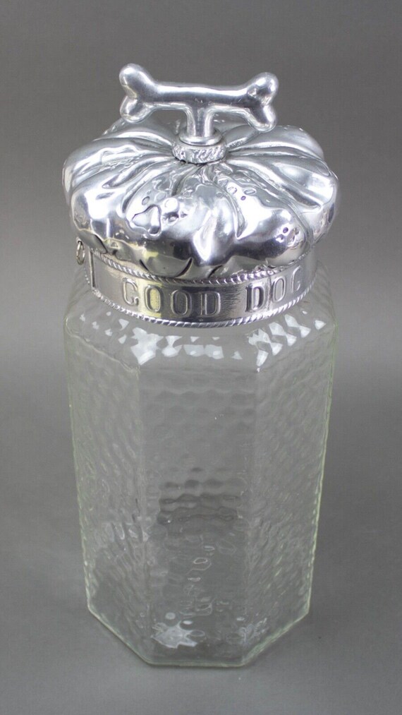 Arthur Court 2002 Good Dog Treat Jar Glass Canister Rare Large 15 1 2 High Etsy