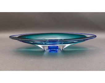 Kosta Boda Sweden Goran Warff Signed Large Art Glass Centerpiece Bowl 18 3/4"