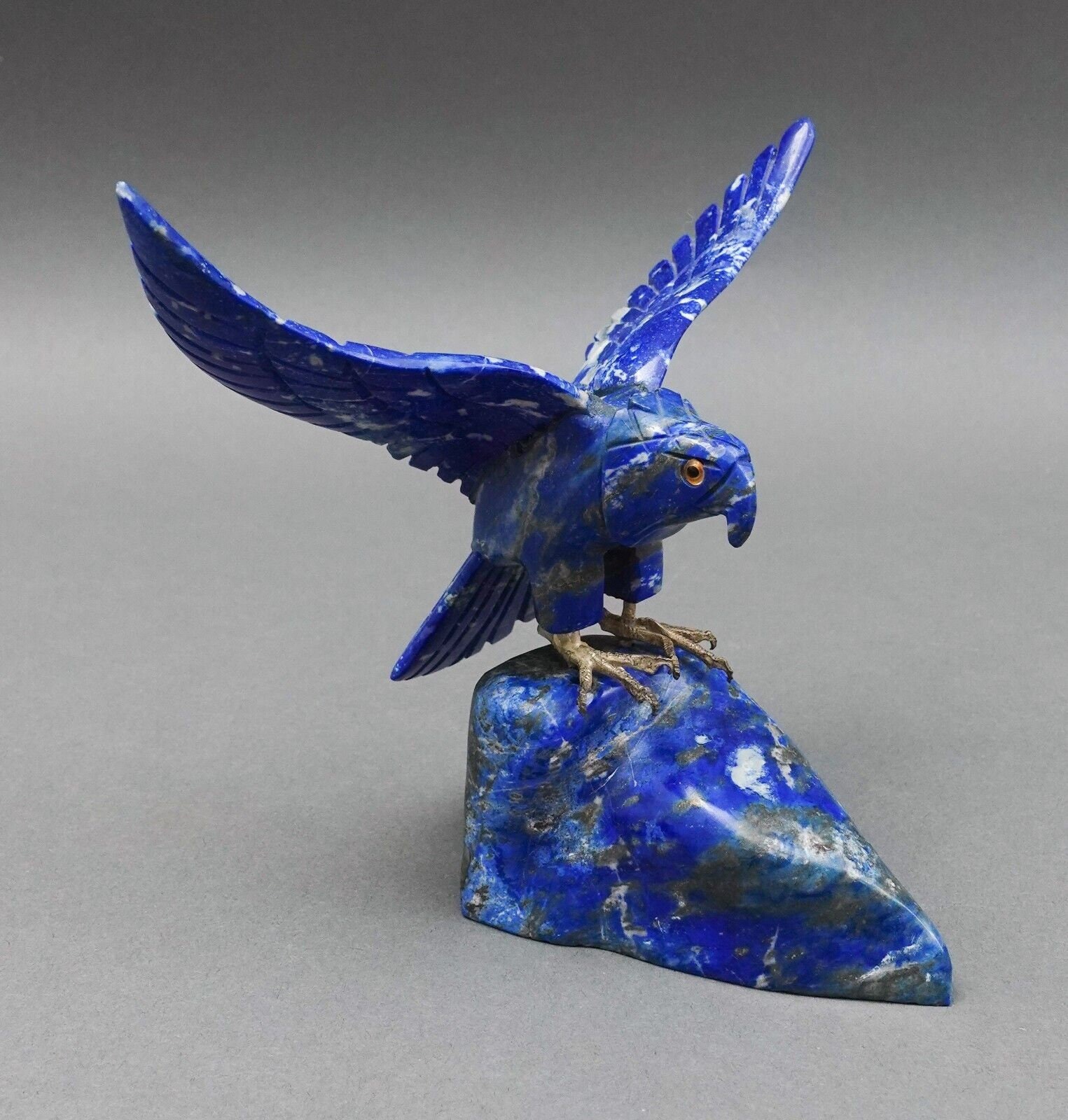 ラピスラズリの宝石の精巧な彫刻の鷲の鳥の岩の彫刻の置物像 - Etsy 日本
