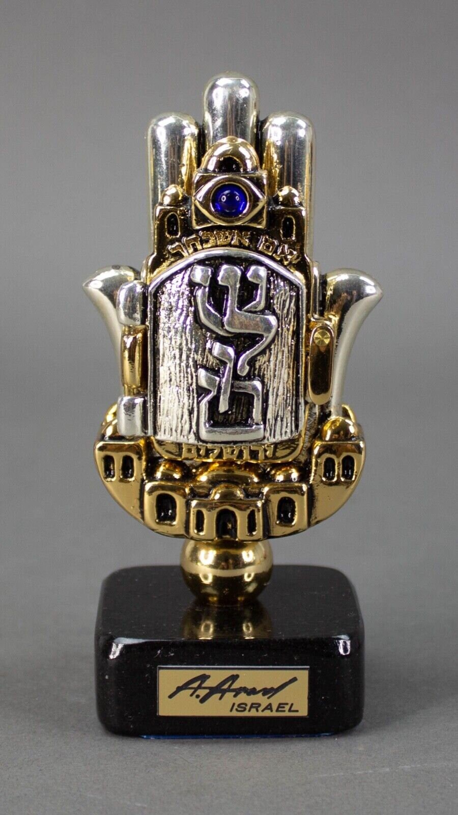 Arad Avraham Sterling Silver 925 & Gold Hamsa Blessing For The Home Sculpture