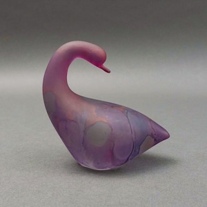 Fenton Vintage Hand Painted Satin Reuven Art Glass Swan Figurine