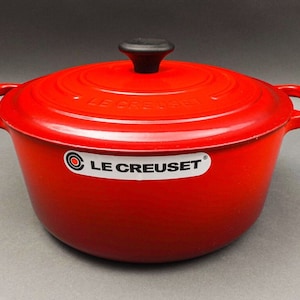 Le Creuset France #28 Red Enamel Cast Iron Round Dutch Oven Casserole With Lid