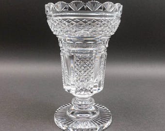 Waterford Crystal Master Cutter Hibernia Footed Vase 8 3/4 in (Read)