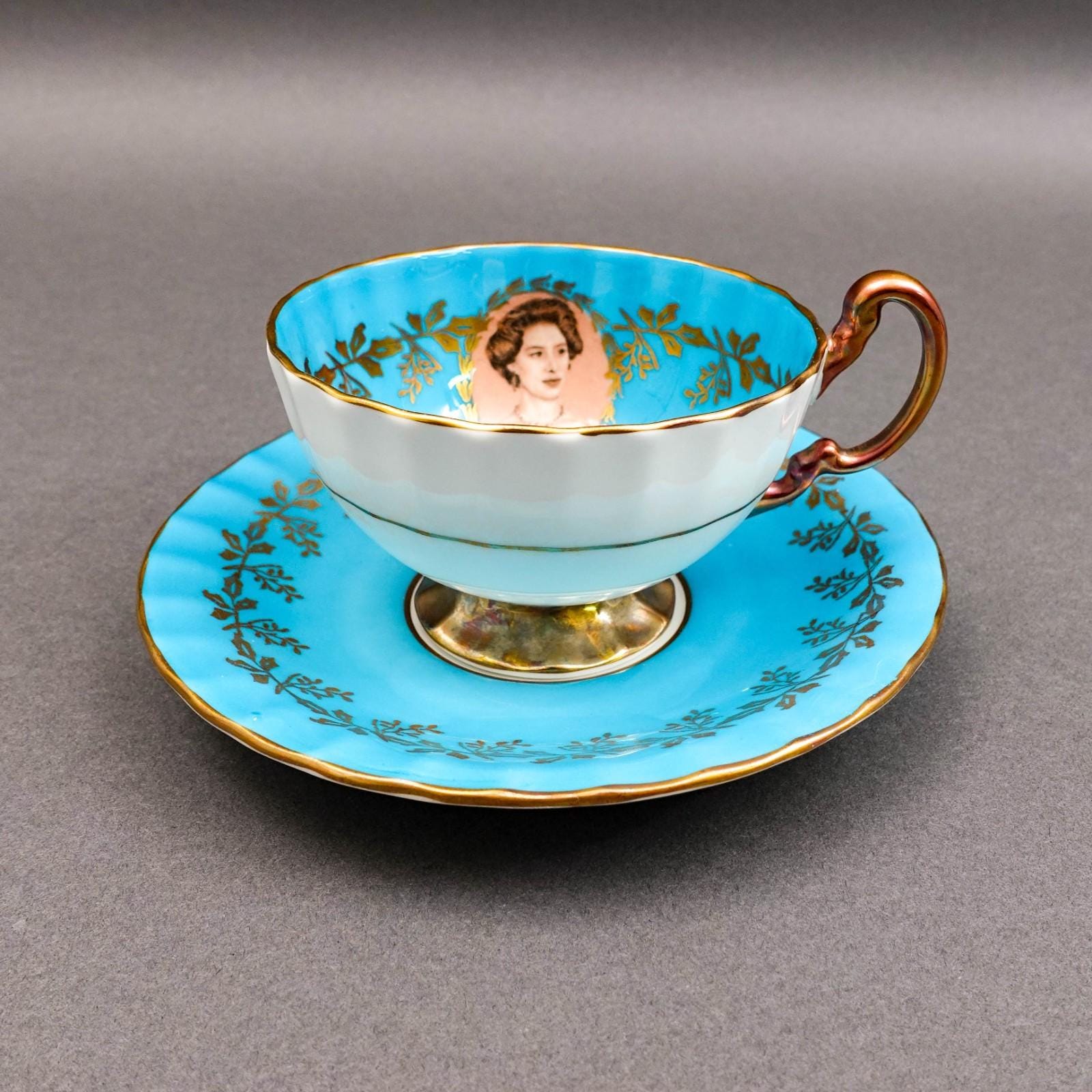 Aynsley England Commemorative Visit HRH Princess Margaret Tea Cup