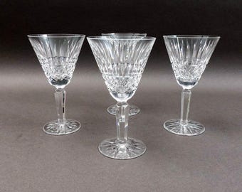 Waterford Crystal Maeve Claret Wine Water Glasses 6 7/8&quot; Set Of 4