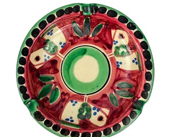 Vietri Art Pottery Italien Dip. Ein Mano handbemalter Vogel kleiner Aschenbecher