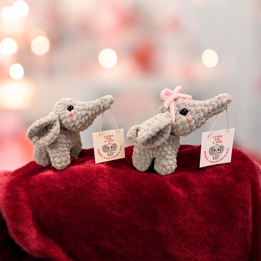 Crochet Baby Elephant Plushie: Handmade Valentine's Day Gift - Etsy