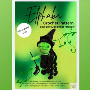 Elphaba Doll Crochet Pattern: Low-Sew Beginner Project (PDF Pattern)