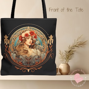 Art Nouveau Tote Bag | Alphonse Mucha style Art Bag | Gift for Art Lover | Fashionable Tote | Mother&#39;s Day Gift | Unique Shopper Bag