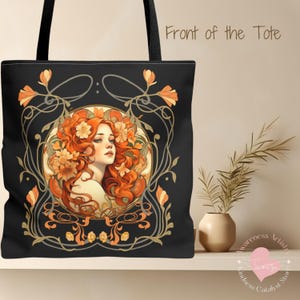 Art Nouveau Tote Bag | Alphonse Mucha style | Gift for Art Lover | Fashionable Tote | Mother&#39;s Day Gift | Unique Shopper Bag