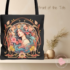Art Nouveau Tote Bag | Alphonse Mucha style Art Bag | Gift for Art Lover | Fashionable Tote | Mother&#39;s Day Gift | Unique Shopper Bag