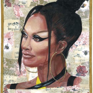 Miss Sasha Colby, Drag Race winner. Drag queen portrait. Print from my original painting. Ideal Pride gift, LGBTQ wall art, queer decor