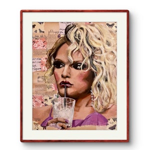 Willam, drag queen portrait. Print from original painting. Unframed. Available in sizes A4, A3, and A2. image 4