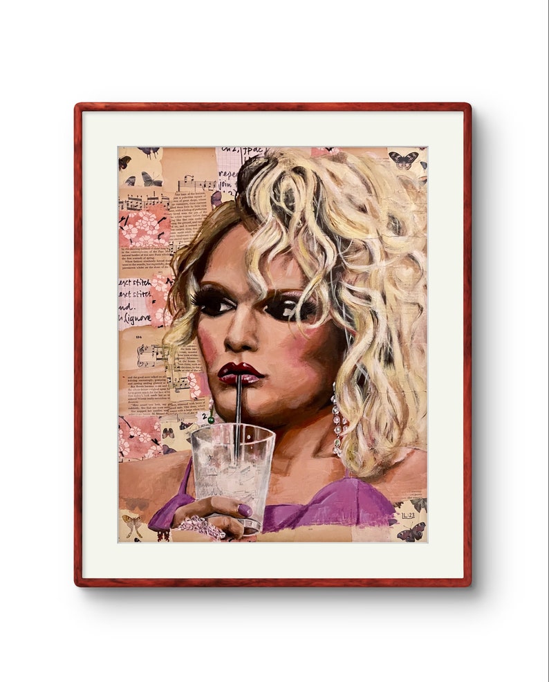 Willam, drag queen portrait. Print from original painting. Unframed. Available in sizes A4, A3, and A2. image 4