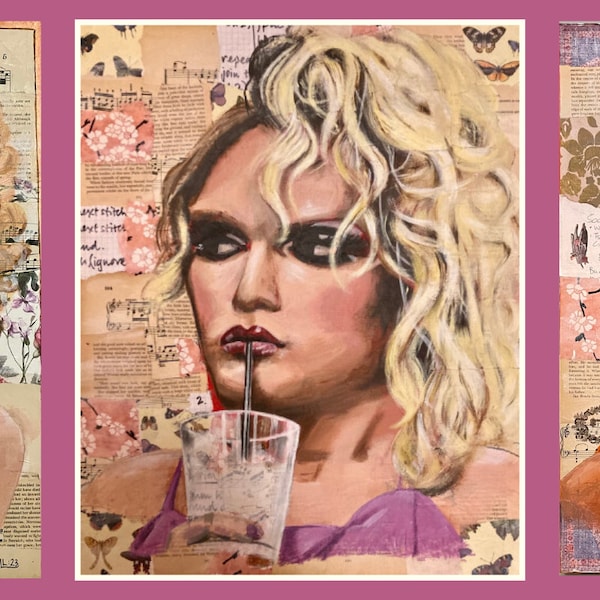 Postcard, Willam, 4 x 6 in., drag queen portrait, original art, quality print.