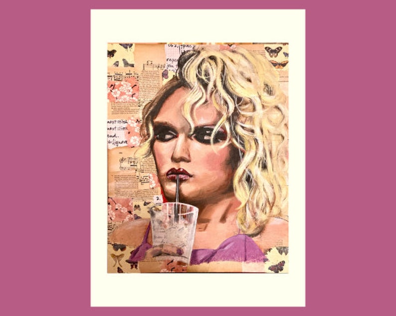 Willam, drag queen portrait. Print from original painting. Unframed. Available in sizes A4, A3, and A2. image 2