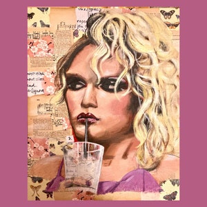 Willam, drag queen portrait. Print from original painting. Unframed. Available in sizes A4, A3, and A2. image 1