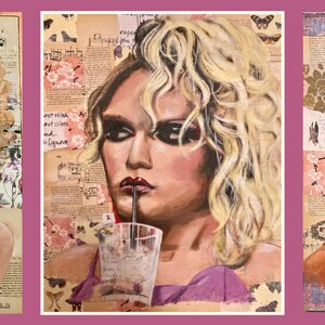 Willam, drag queen portrait. Print from original painting. Unframed. Available in sizes A4, A3, and A2. image 5