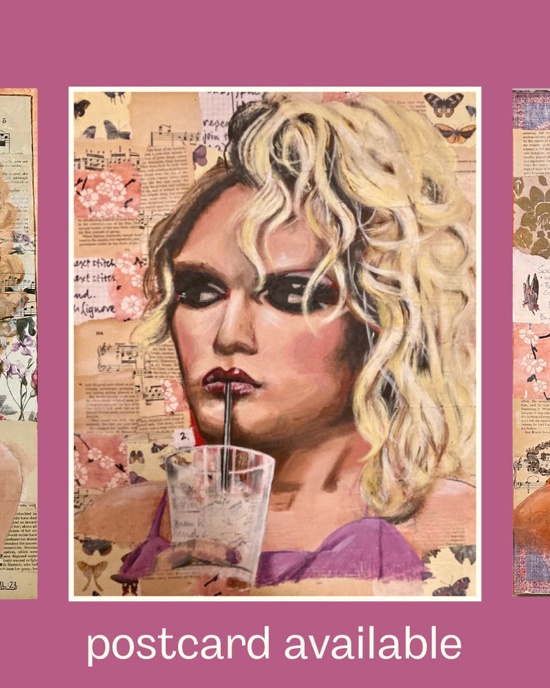 Willam, drag queen portrait. Print from original painting. Unframed. Available in sizes A4, A3, and A2. image 5