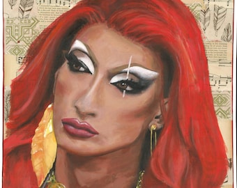 Anetra Drag Race Portrait Print, LGBTQ Wall Art