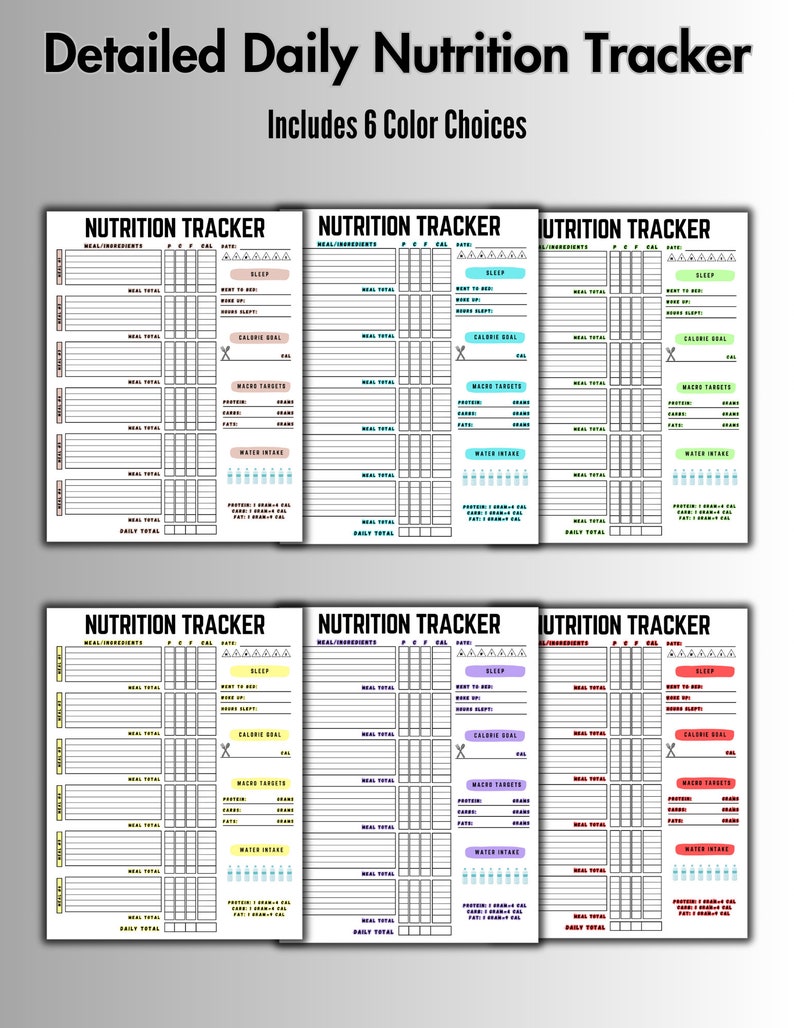 Editable Meal Planner - Digital, Printable - Meals, Calories, Macros ...